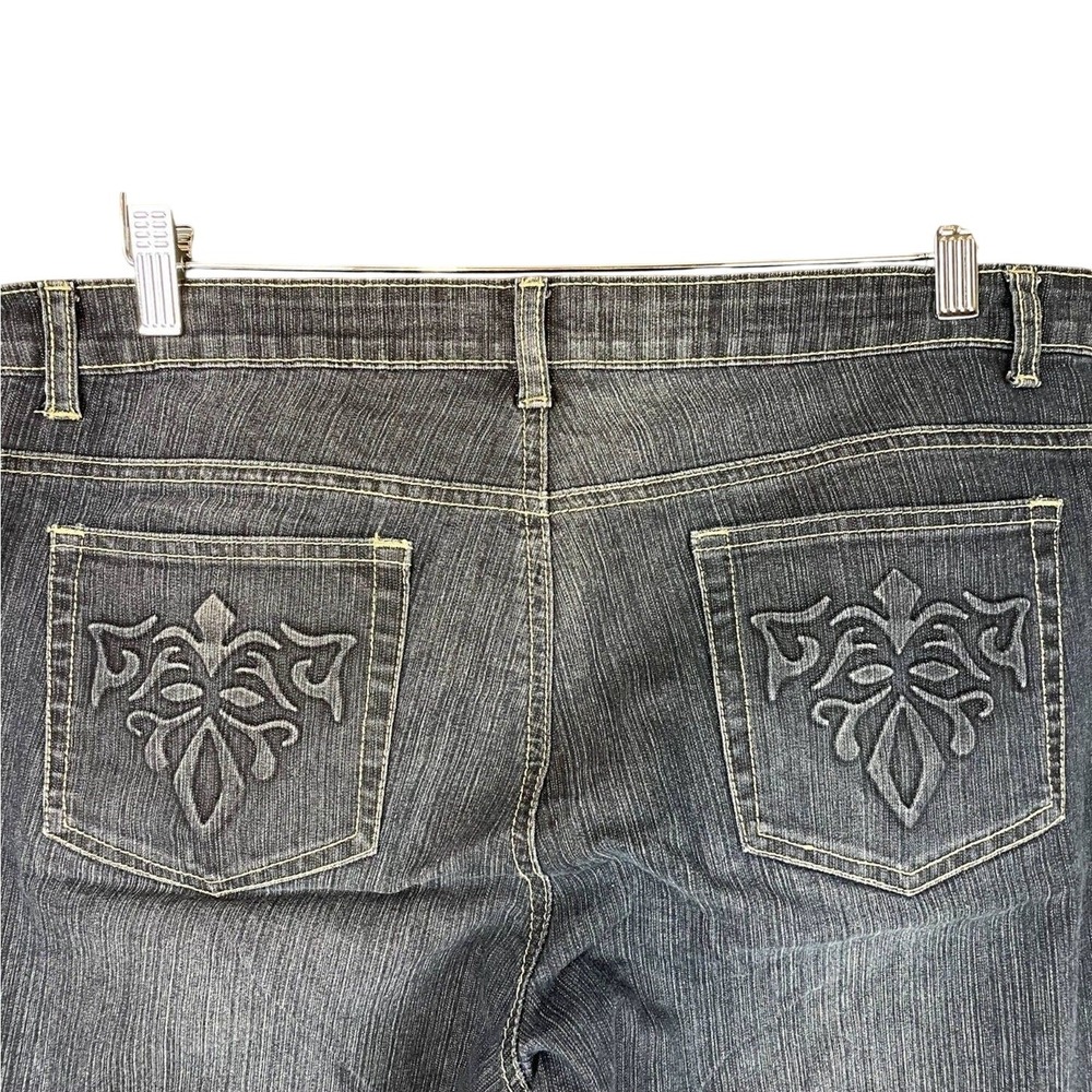 WILLI SMITH Jeans (14)(38x32) Womens Curvy Plus Embossed Pocket Stretch Wide Leg - Picture 2 of 8